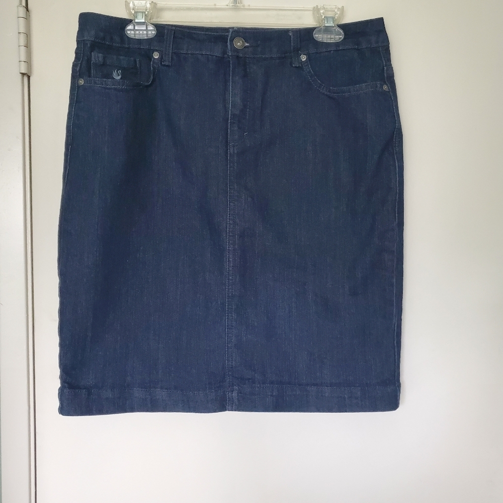Gloria Vanderbilt  Amanda Blue Denim Short Cowgirl Pencil Mini Skirt Size 10